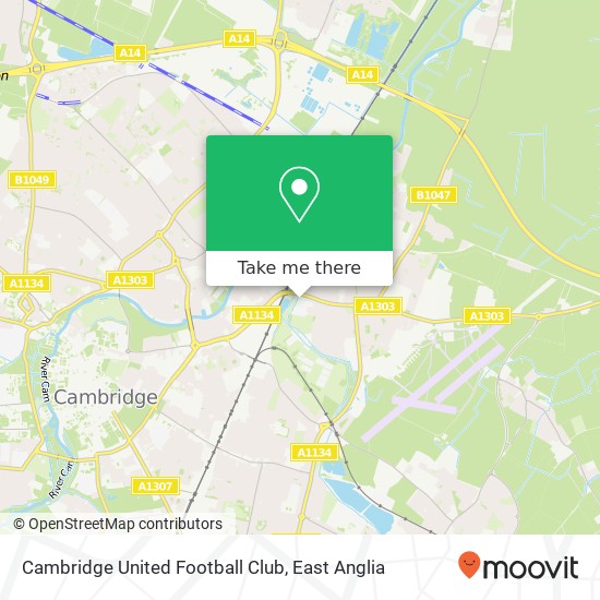 Cambridge United Football Club, Cambridge Cambridge map