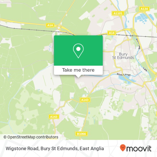Wigstone Road, Bury St Edmunds map
