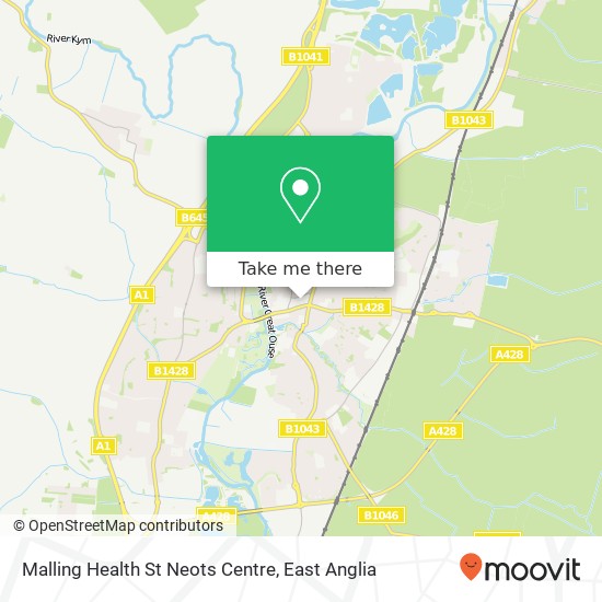 Malling Health St Neots Centre, Moores Walk St Neots St Neots PE19 1 map