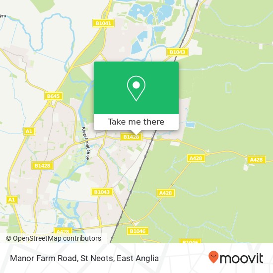 Manor Farm Road, St Neots map