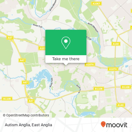 Autism Anglia, Notridge Road Norwich Norwich NR5 9 map