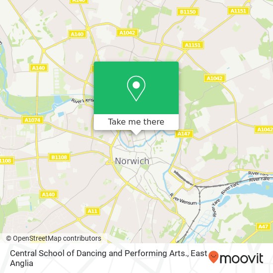 Central School of Dancing and Performing Arts., 100 St Georges Street Norwich Norwich NR3 1BX map