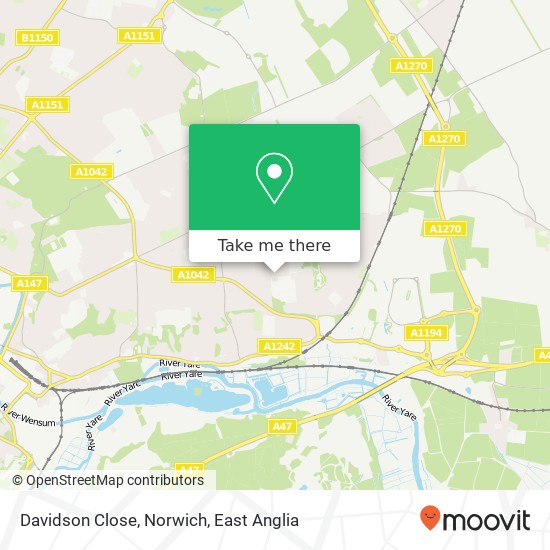 Davidson Close, Norwich map