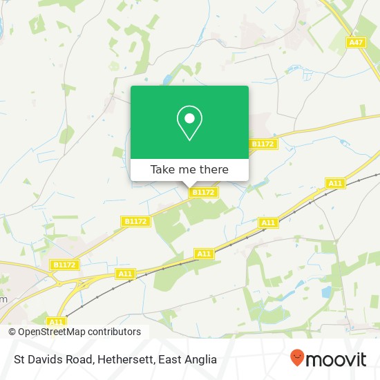 St Davids Road, Hethersett map