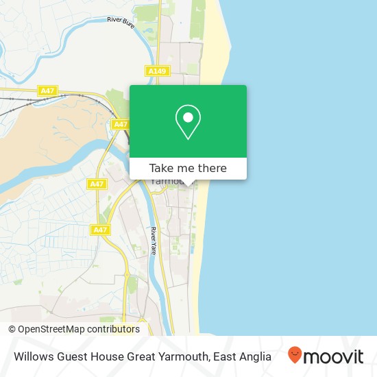 Willows Guest House Great Yarmouth map