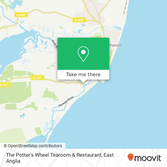 The Potter's Wheel Tearoom & Restaurant, Ferry Road Walberswick Southwold IP18 6 map