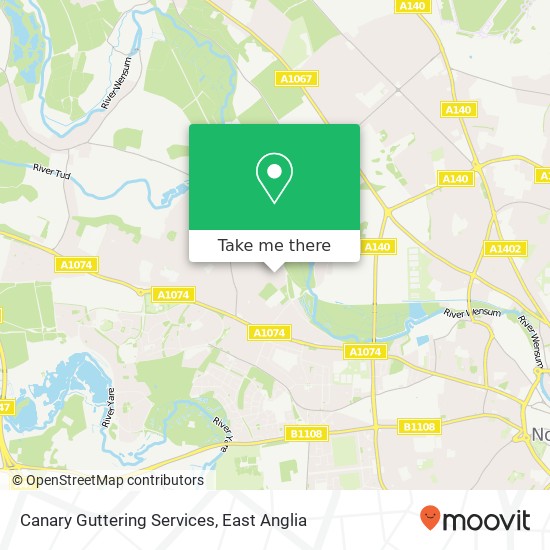 Canary Guttering Services, 3 Woodhill Rise New Costessey Norwich NR5 0DD map