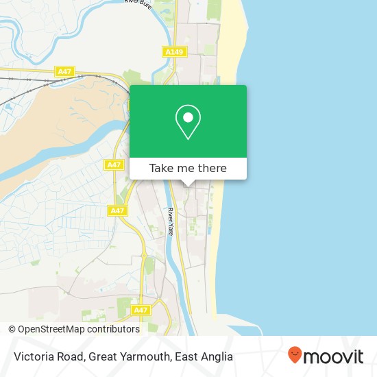 Victoria Road, Great Yarmouth map