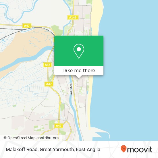 Malakoff Road, Great Yarmouth map