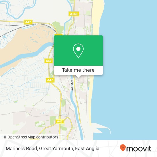 Mariners Road, Great Yarmouth map