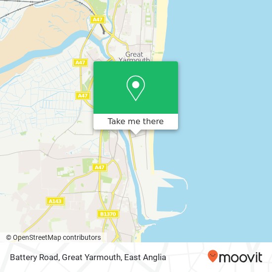 Battery Road, Great Yarmouth map