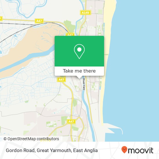Gordon Road, Great Yarmouth map