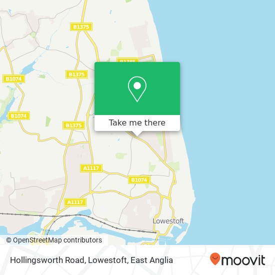 Hollingsworth Road, Lowestoft map