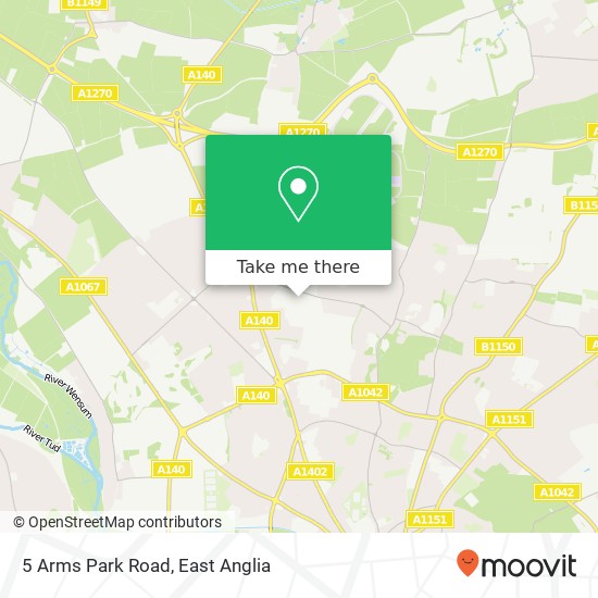 5 Arms Park Road, Norwich Norwich map