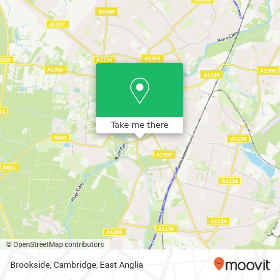 Brookside, Cambridge map