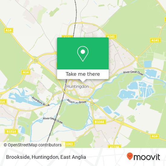 Brookside, Huntingdon map