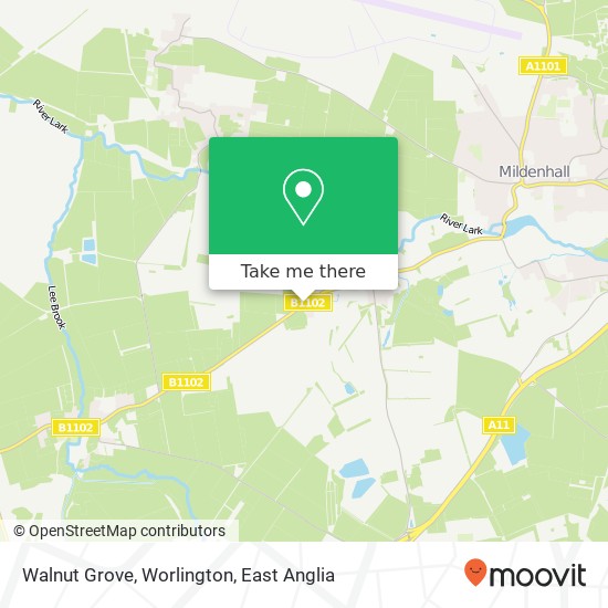 Walnut Grove, Worlington map