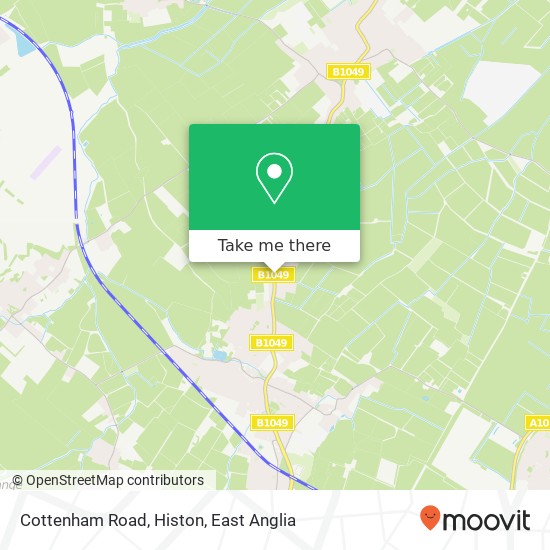 Cottenham Road, Histon map