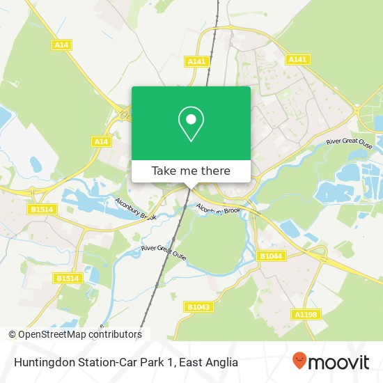 Huntingdon Station-Car Park 1, Huntingdon Huntingdon map