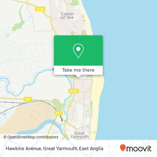 Hawkins Avenue, Great Yarmouth map