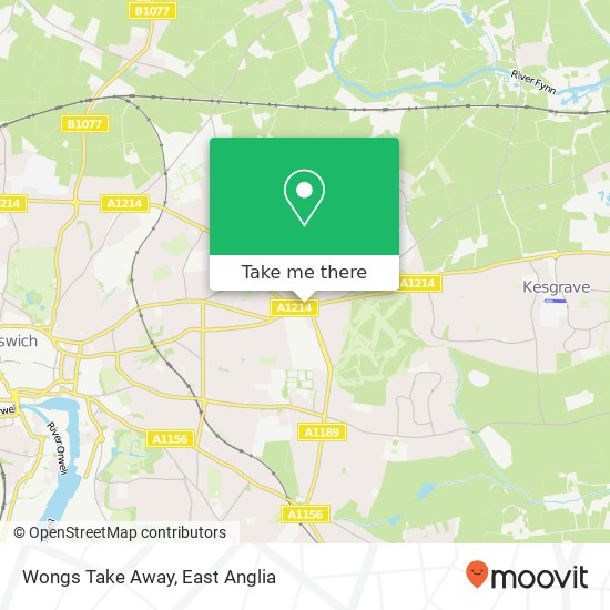 Wongs Take Away, 43 Woodbridge Road East Ipswich Ipswich IP4 5QN map