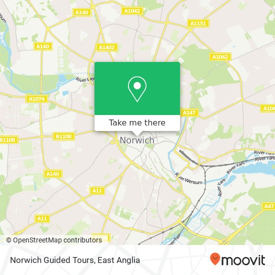 Norwich Guided Tours map