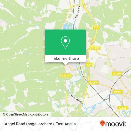 Angel Road (angel orchard), Bramford Ipswich map