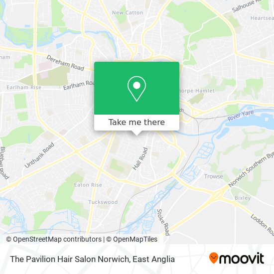 The Pavilion Hair Salon Norwich map