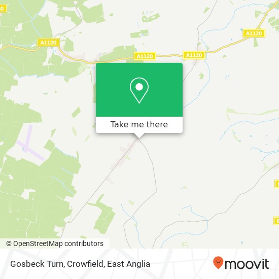 Gosbeck Turn, Crowfield map