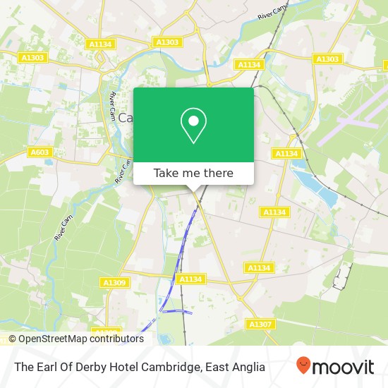 The Earl Of Derby Hotel Cambridge map