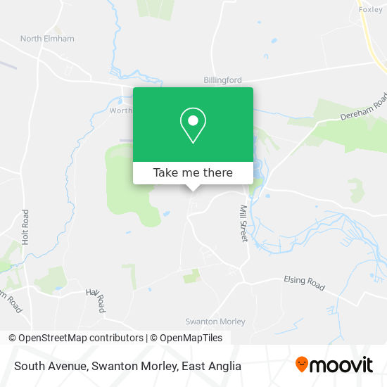 South Avenue, Swanton Morley map