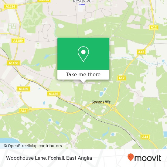 Woodhouse Lane, Foxhall map