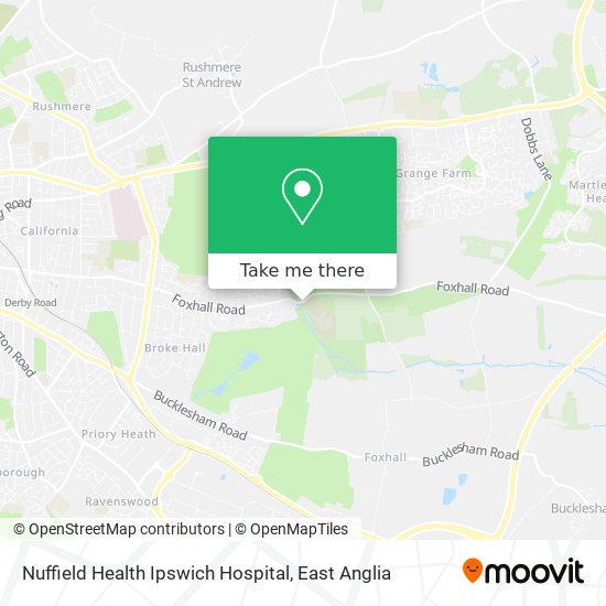 Nuffield Health Ipswich Hospital map