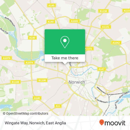 Wingate Way, Norwich map