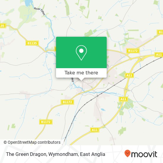 The Green Dragon, Wymondham map