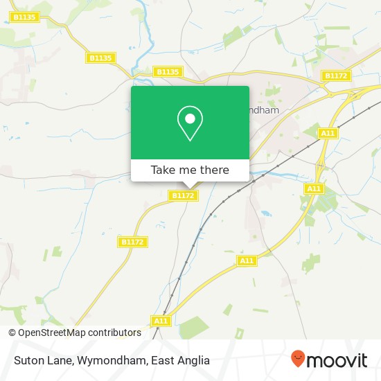 Suton Lane, Wymondham map