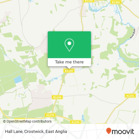 Hall Lane, Crostwick map