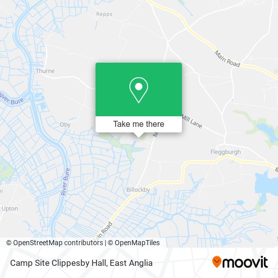 Camp Site Clippesby Hall map