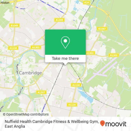 Nuffield Health Cambridge Fitness & Wellbeing Gym, Coldhams Lane Cambridge Cambridge CB1 3 map