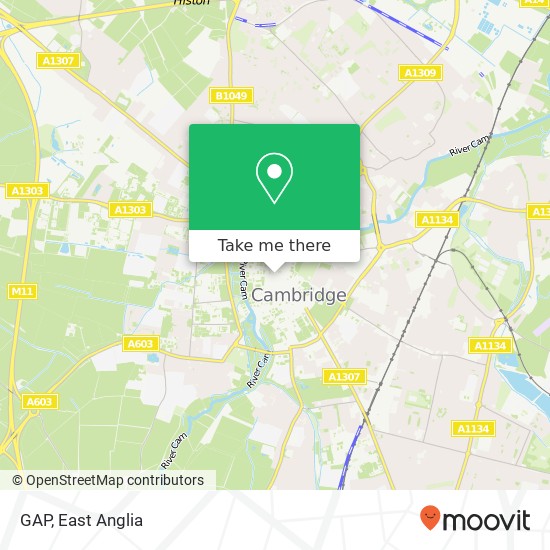GAP, Market Hill Cambridge Cambridge CB2 3NJ map