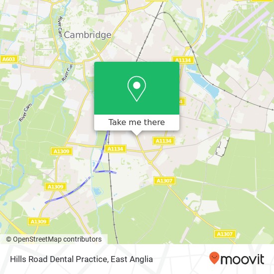 Hills Road Dental Practice, 259 Hills Road Cambridge Cambridge CB2 8QE map