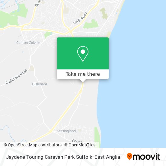 Jaydene Touring Caravan Park Suffolk map