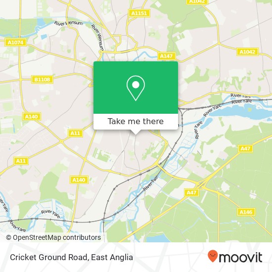 Cricket Ground Road, Norwich Norwich map
