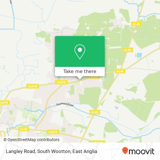 Langley Road, South Wootton map