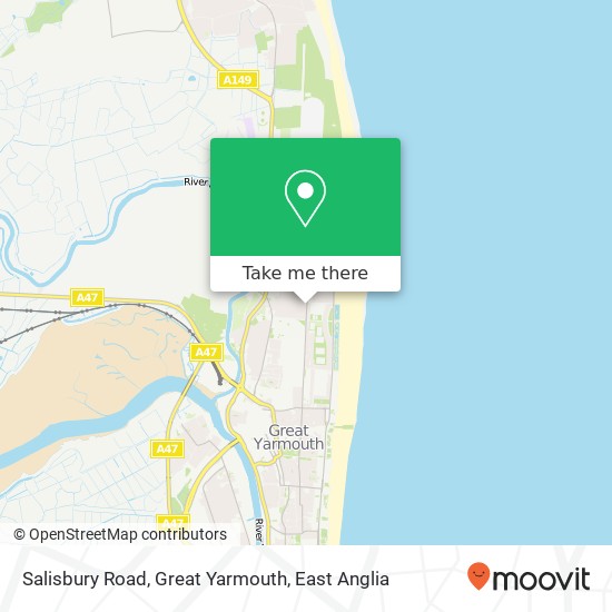 Salisbury Road, Great Yarmouth map