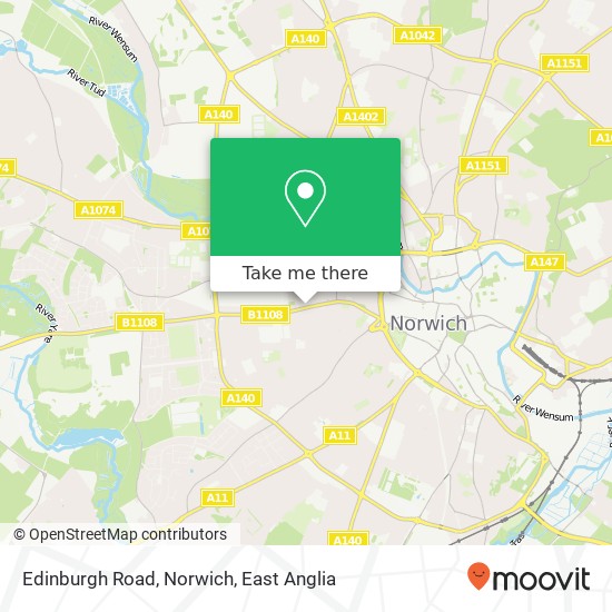 Edinburgh Road, Norwich map