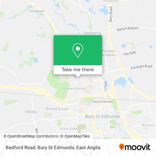 Bedford Road, Bury St Edmunds map