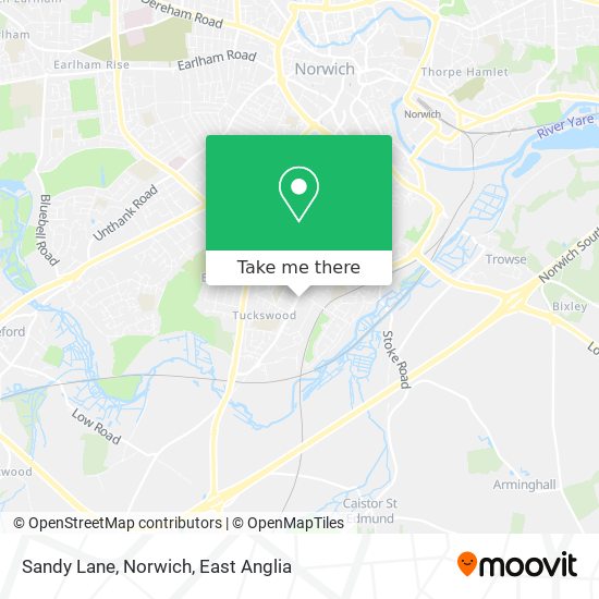 Sandy Lane, Norwich map