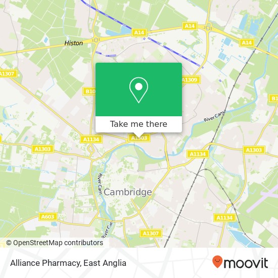 Alliance Pharmacy, 68 Chesterton Road Cambridge Cambridge CB4 1 map