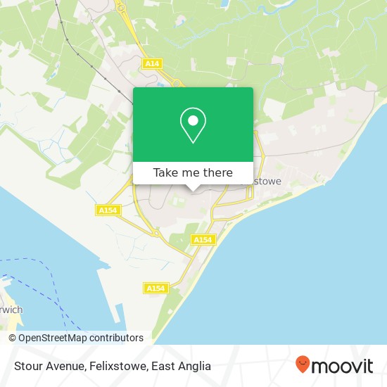 Stour Avenue, Felixstowe map